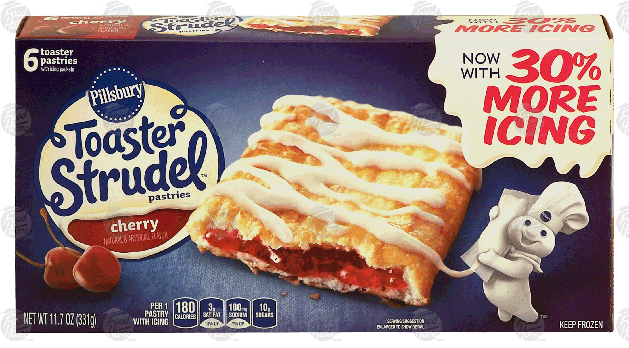 Pillsbury Toaster Strudel cherry filled toaster pastries with icing packets, 6-count Full-Size Picture